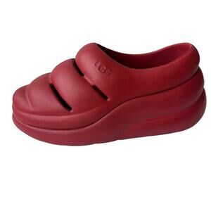Ugg Slides Samba Red Sport Yeah Clogs Slip On Platform Shoes Women's Size 8